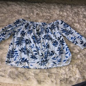 Blue off the shoulder top